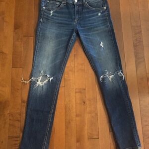 rag & bone Distressed Skinny Jeans - Blue